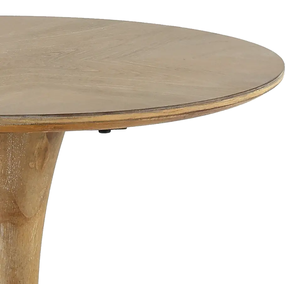 Oblique Natural Elm Round End Table-2