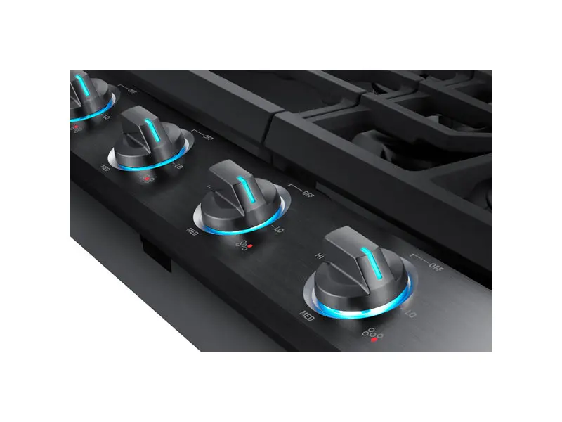 NA30N6555TG Samsung 30 Inch Smart Gas Cooktop - Black Stainless Steel-2