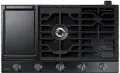NA36N6555TG Samsung 36 Inch Smart Gas Cooktop with Griddle - Black Stainless Steel