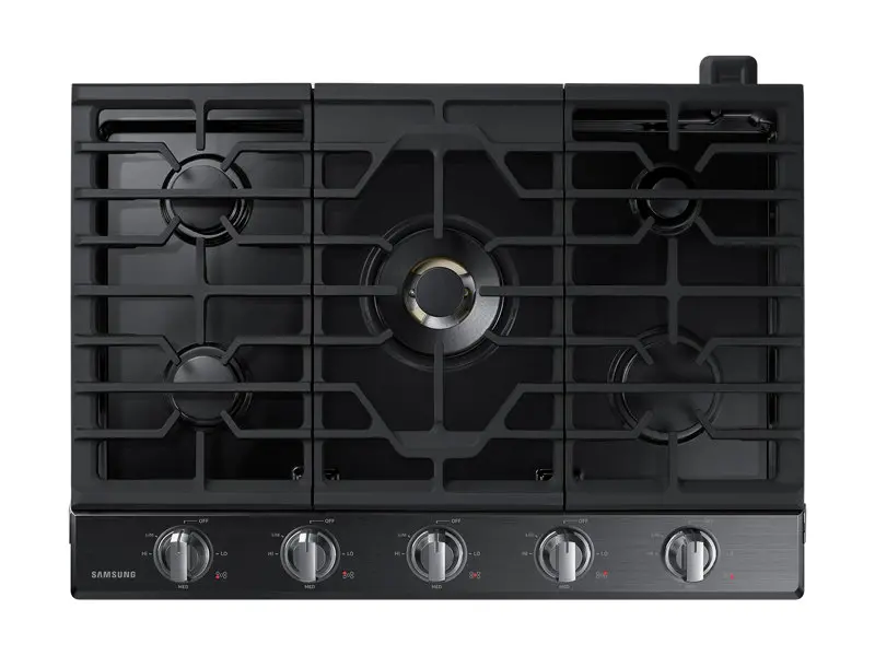 NA30N7755TG Samsung 30 Inch Dual Power Burner Smart Gas Cooktop - Black Stainless Steel-1