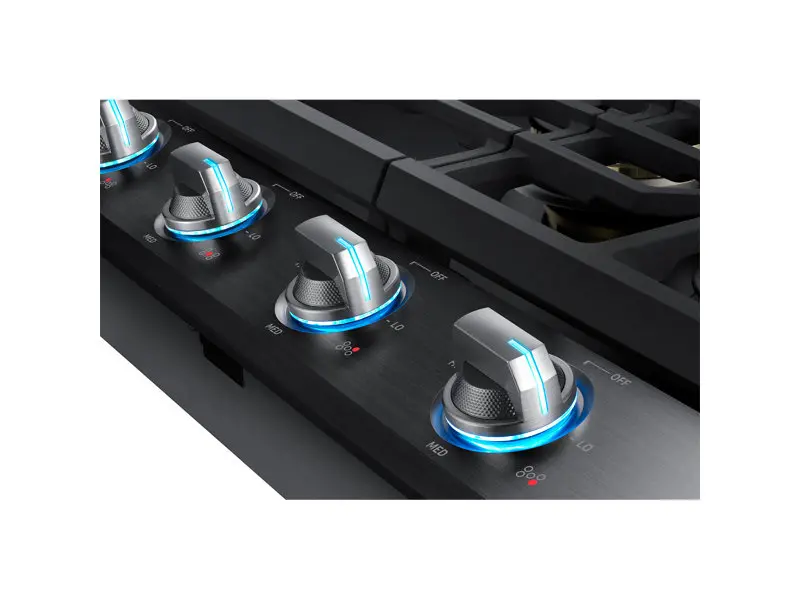 NA30N7755TG Samsung 30 Inch Dual Power Burner Smart Gas Cooktop - Black Stainless Steel-2