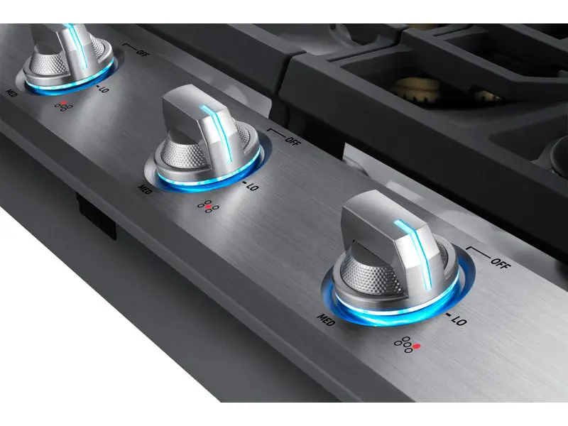 NA36N7755TS Samsung 36 Inch Smart Gas Cooktop with 22K BTU Dual Power Burner - Stainless Steel-2
