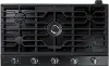 NA36N7755TG Samsung 36 Inch Smart Gas Cooktop with 22K BTU Dual Power Burner - Black Stainless Steel