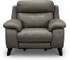 Venice Gray Leather-Match Power Recliner