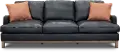 Westport Mid Century Modern Dark Blue Leather Sofa