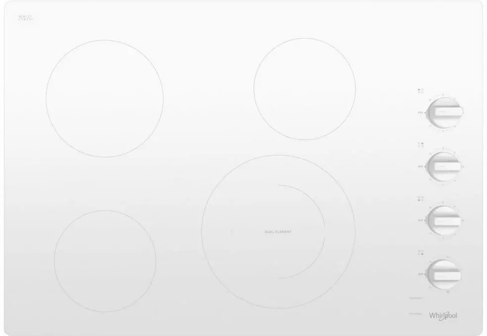 WCE55US0HW Whirlpool 30 Inch Smooth Electric Cooktop - White-1