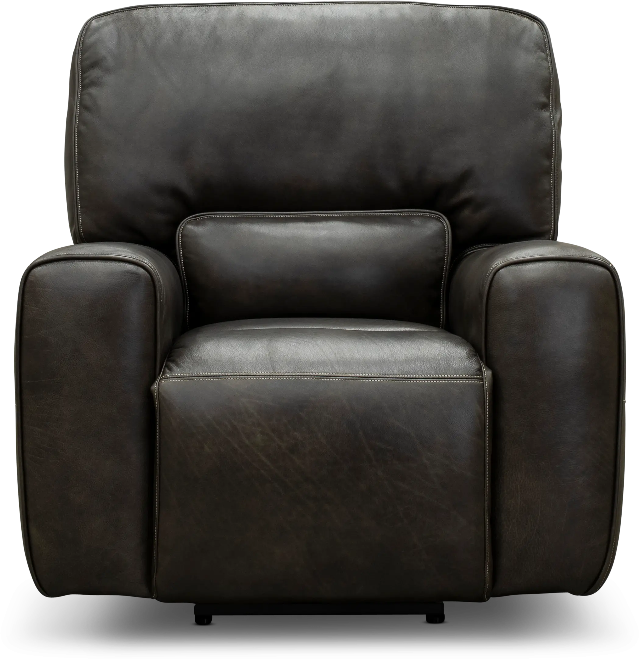 Madrid Charcoal Gray Leather-Match Power Recliner-1