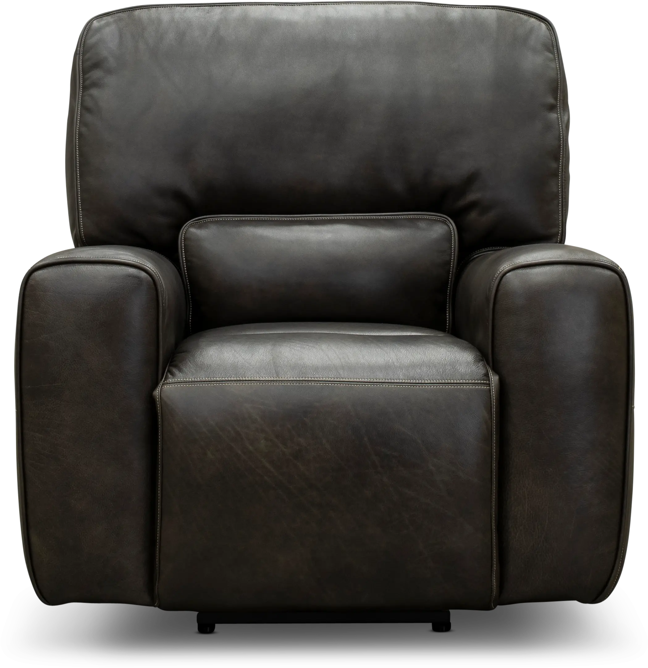 Madrid Charcoal Gray Leather-Match Power Recliner-4