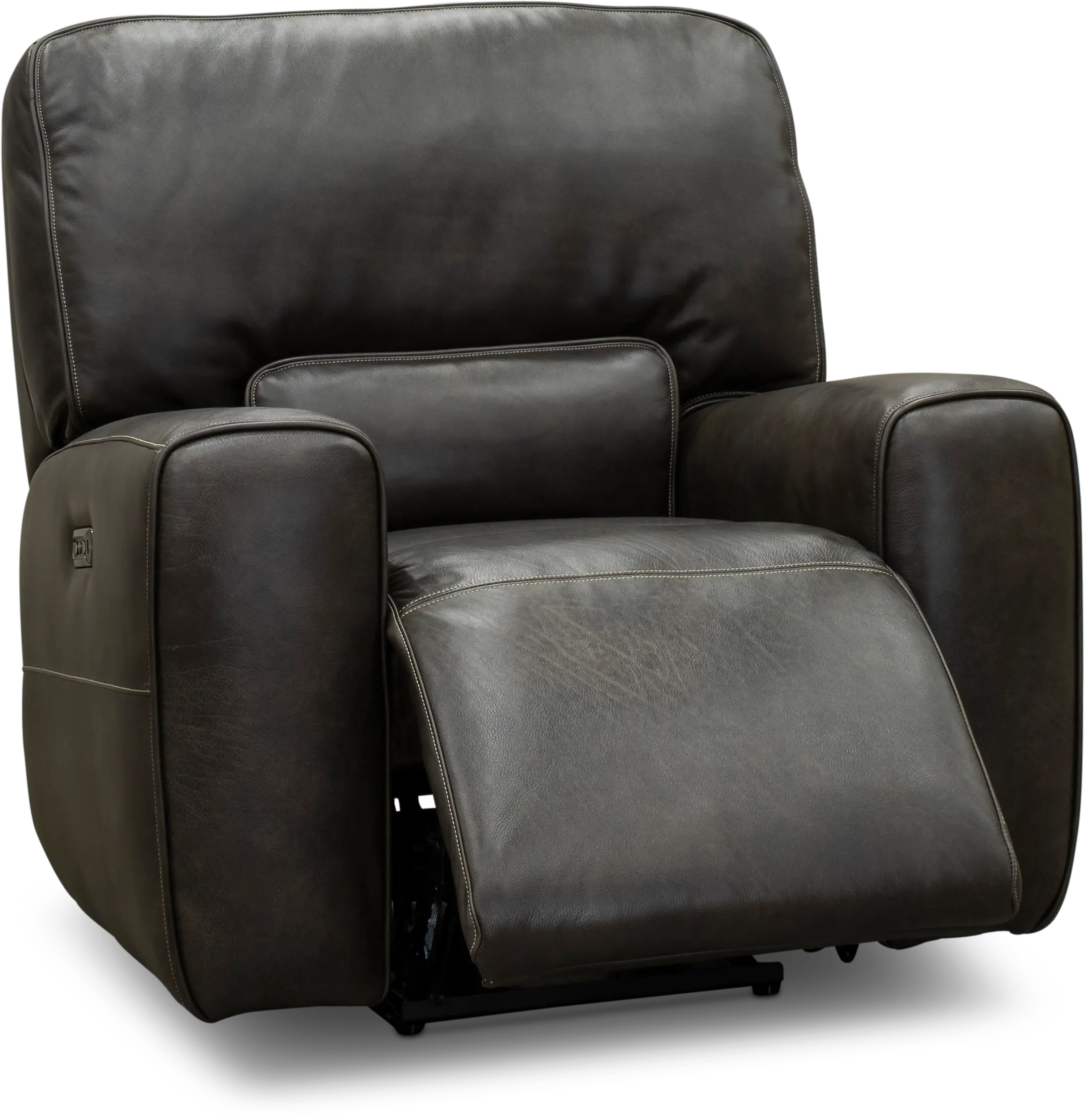 Madrid Charcoal Gray Leather-Match Power Recliner-5