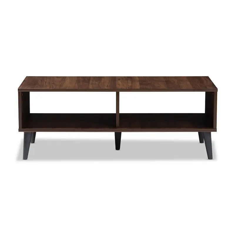 Mid Century Modern Brown and Gray Wood Coffee Table