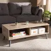 147-8253-RCW Mid Century Modern Oak and Light Grey Wood Coffee Table