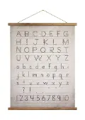 DA9292/ABC123SCROLL Alphabet and Numbers Canvas and Wood Scroll Wall Decor