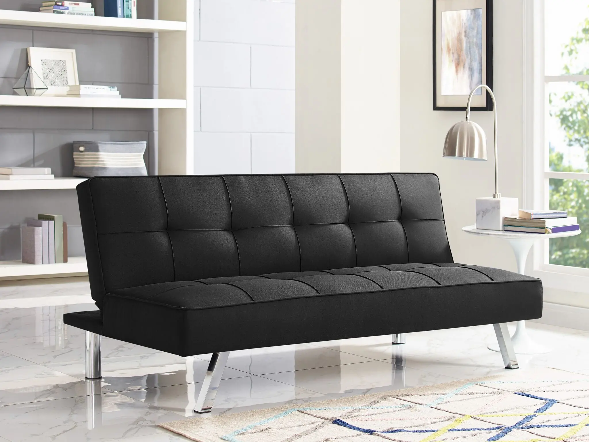 SC-CRYS3LU2001 Serta Carly Black Convertible Sleeper Sofa-1