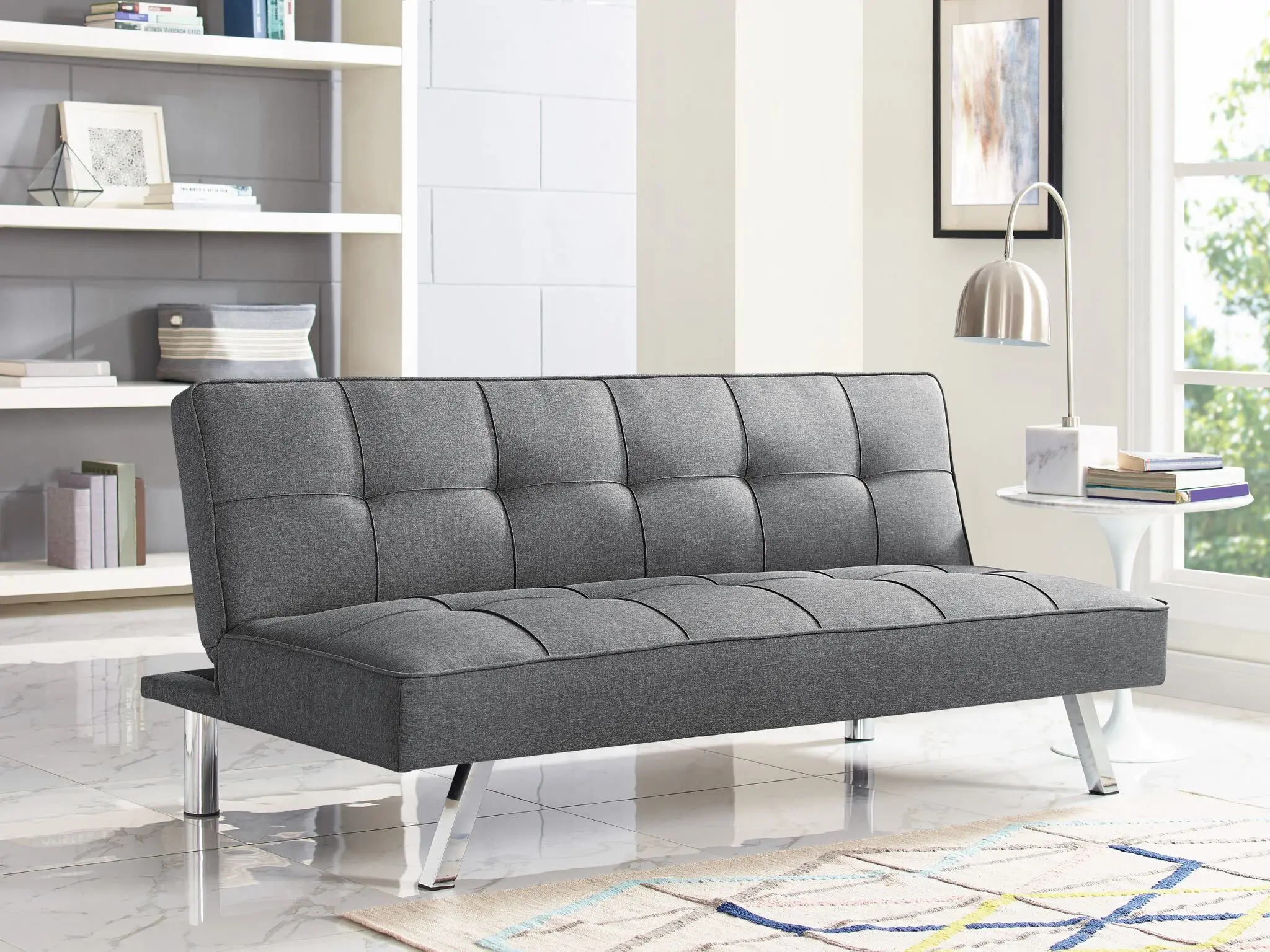 SC-CRYS3LU2012 Serta Carly Charcoal Convertible Sleeper Sofa-1