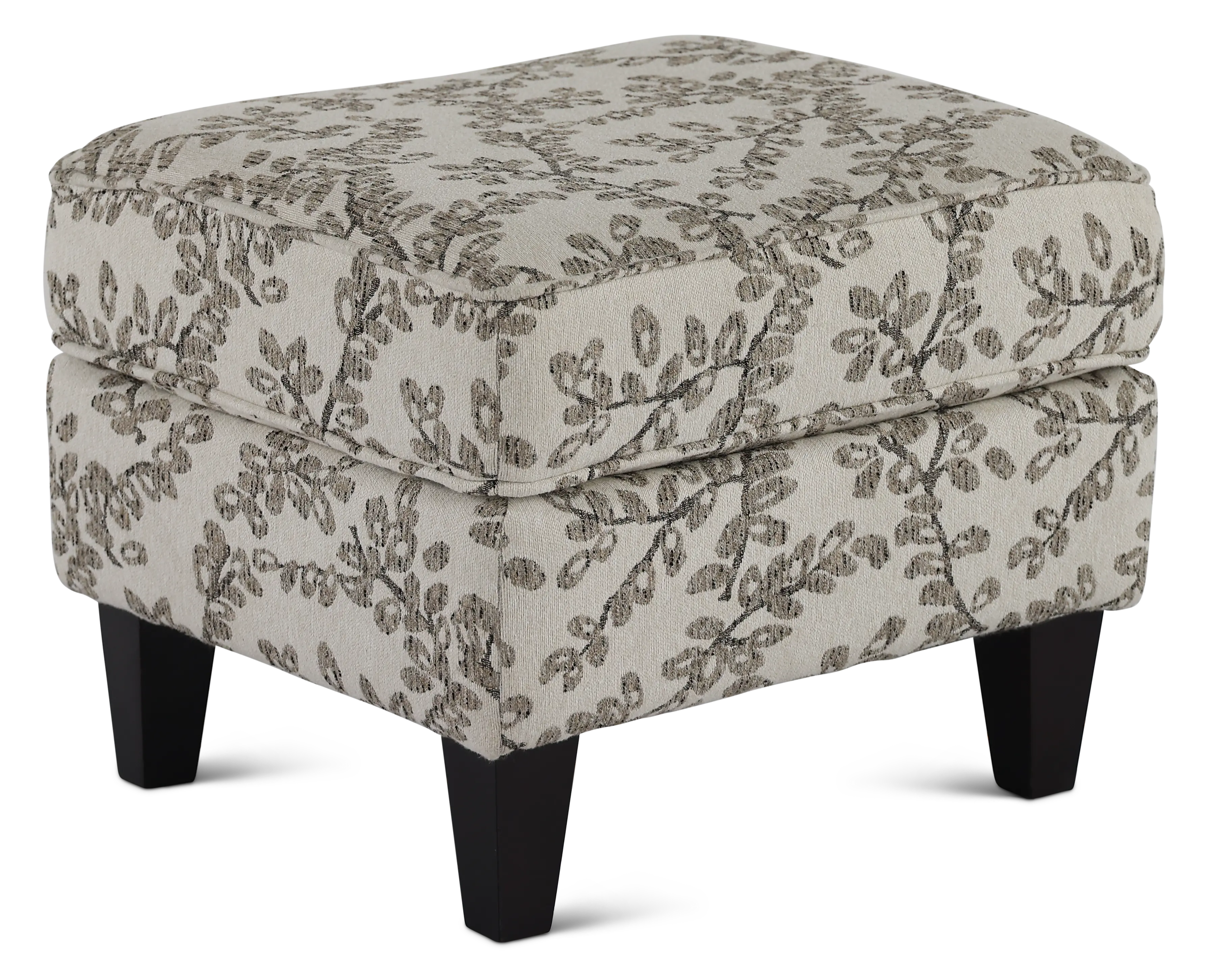 Loren Neutral Leaf-Print Ottoman-1