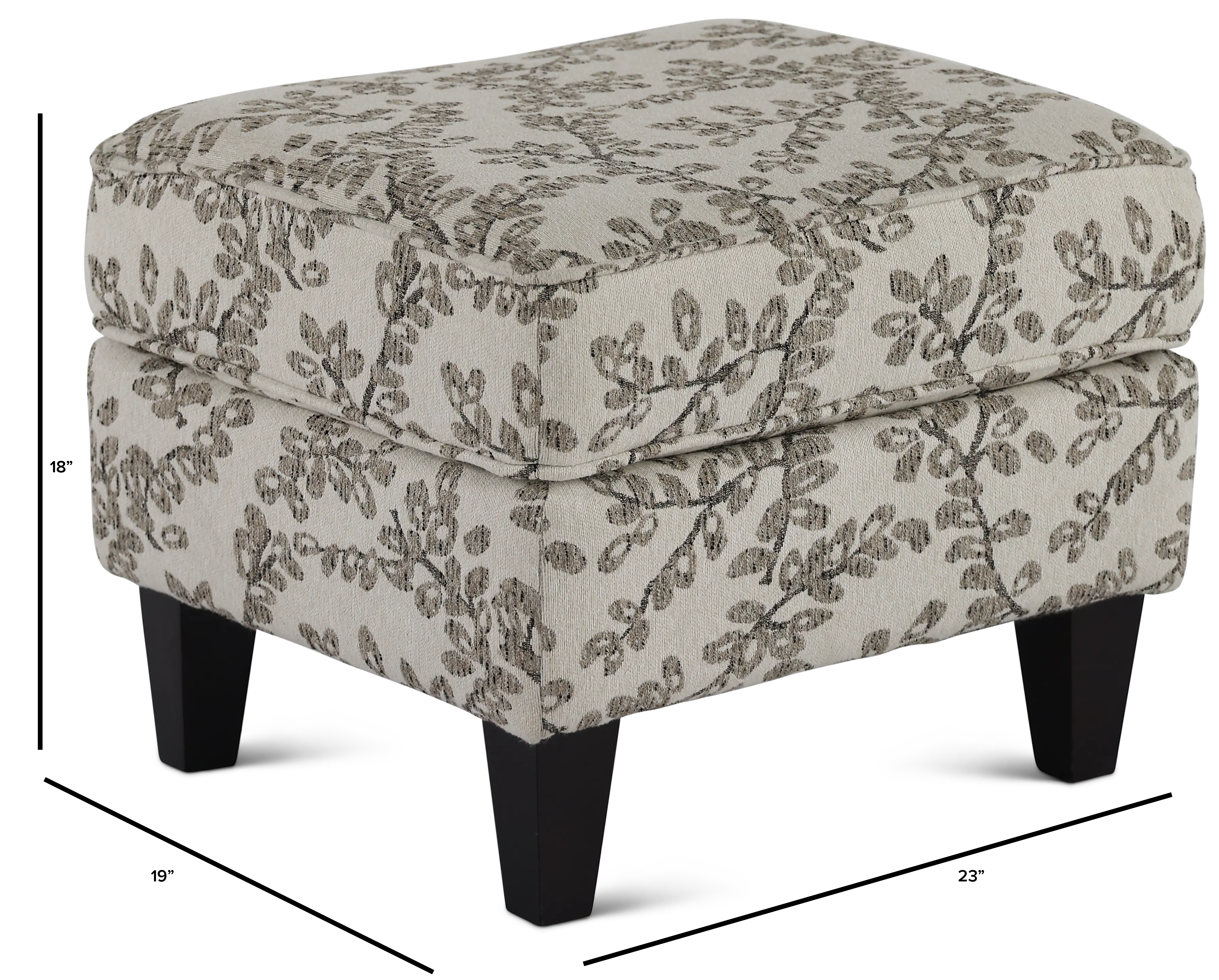 Loren Neutral Leaf-Print Ottoman-3