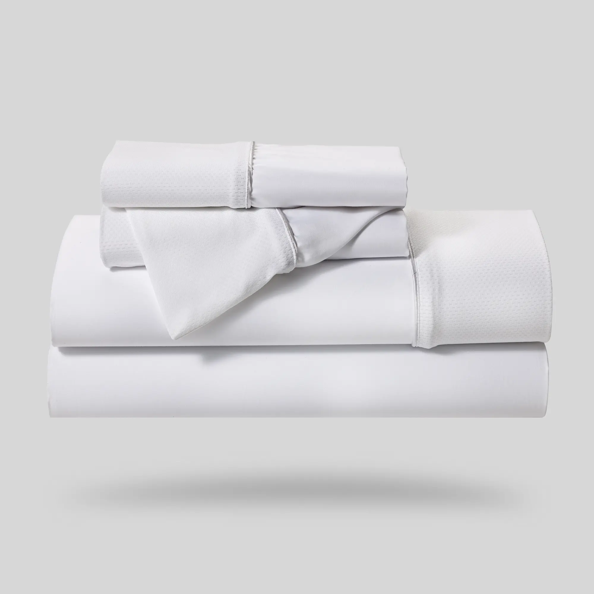 BGS199309 BedGear White Hyper Cotton Split Cal-King Bed Sheets-2