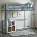 BTOLSL Premium Silver Metal Twin Loft Bed - Walker Edison
