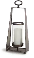 18 Inch Metal and Glass Candle Holder