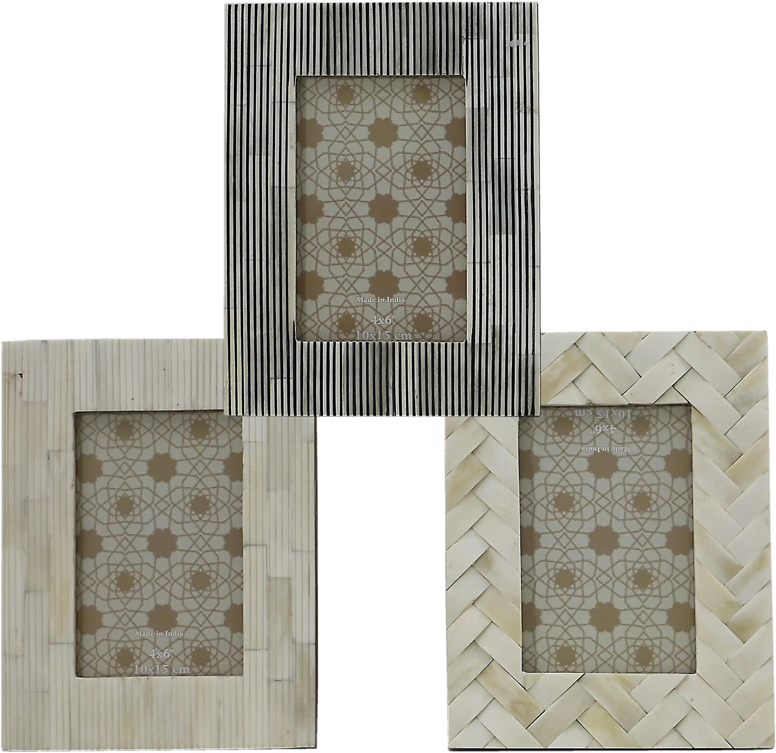 Assorted Bone Resin and Wood Picture Frame-1