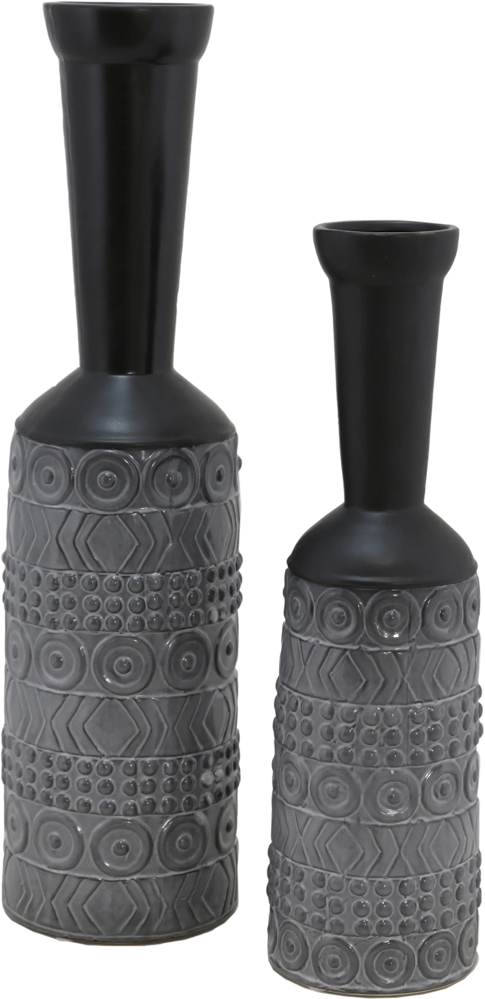 21 Inch Black and Gray Modern Vase-1