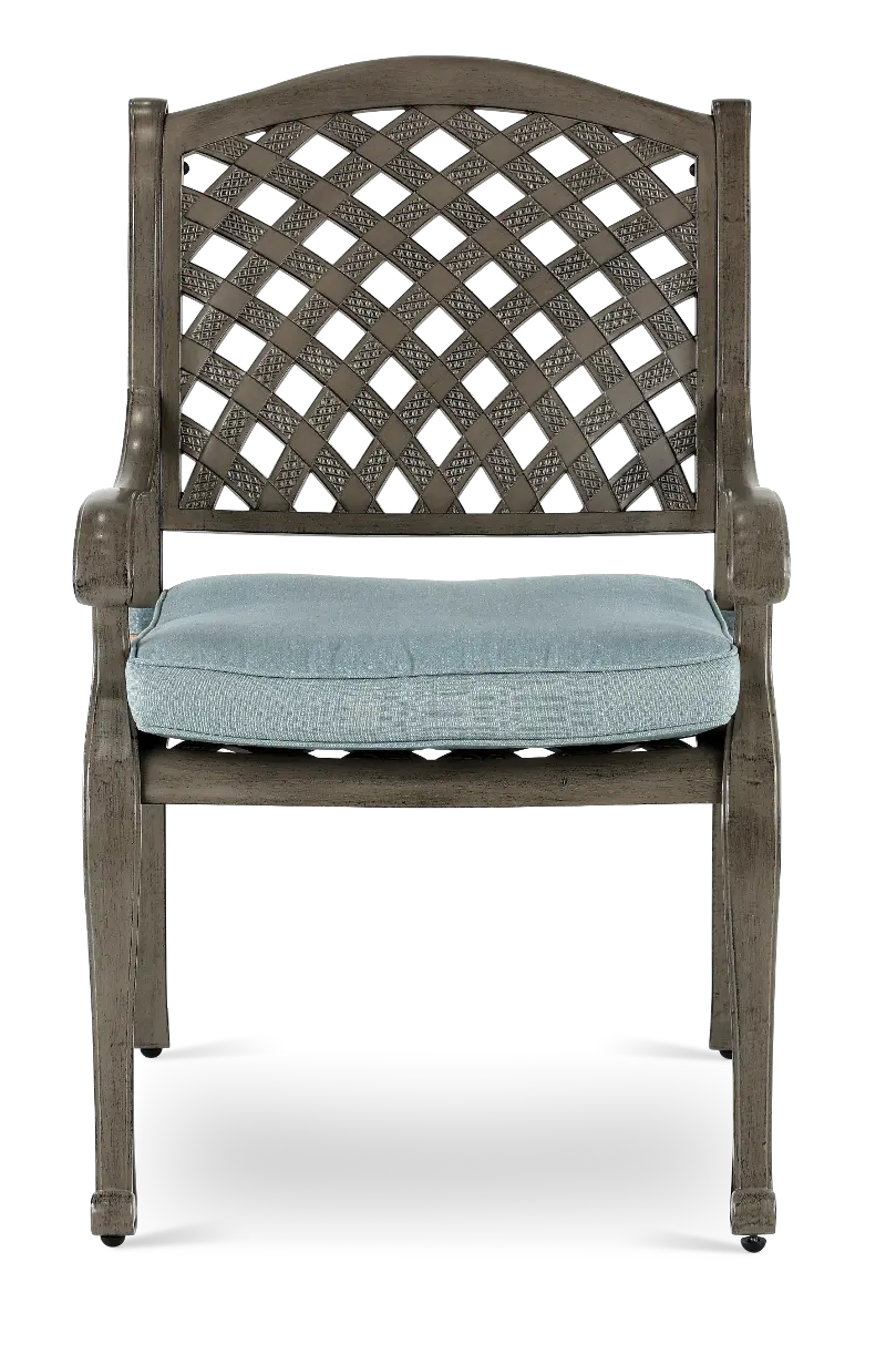 Macan Gray and Blue Patio Dining Chair