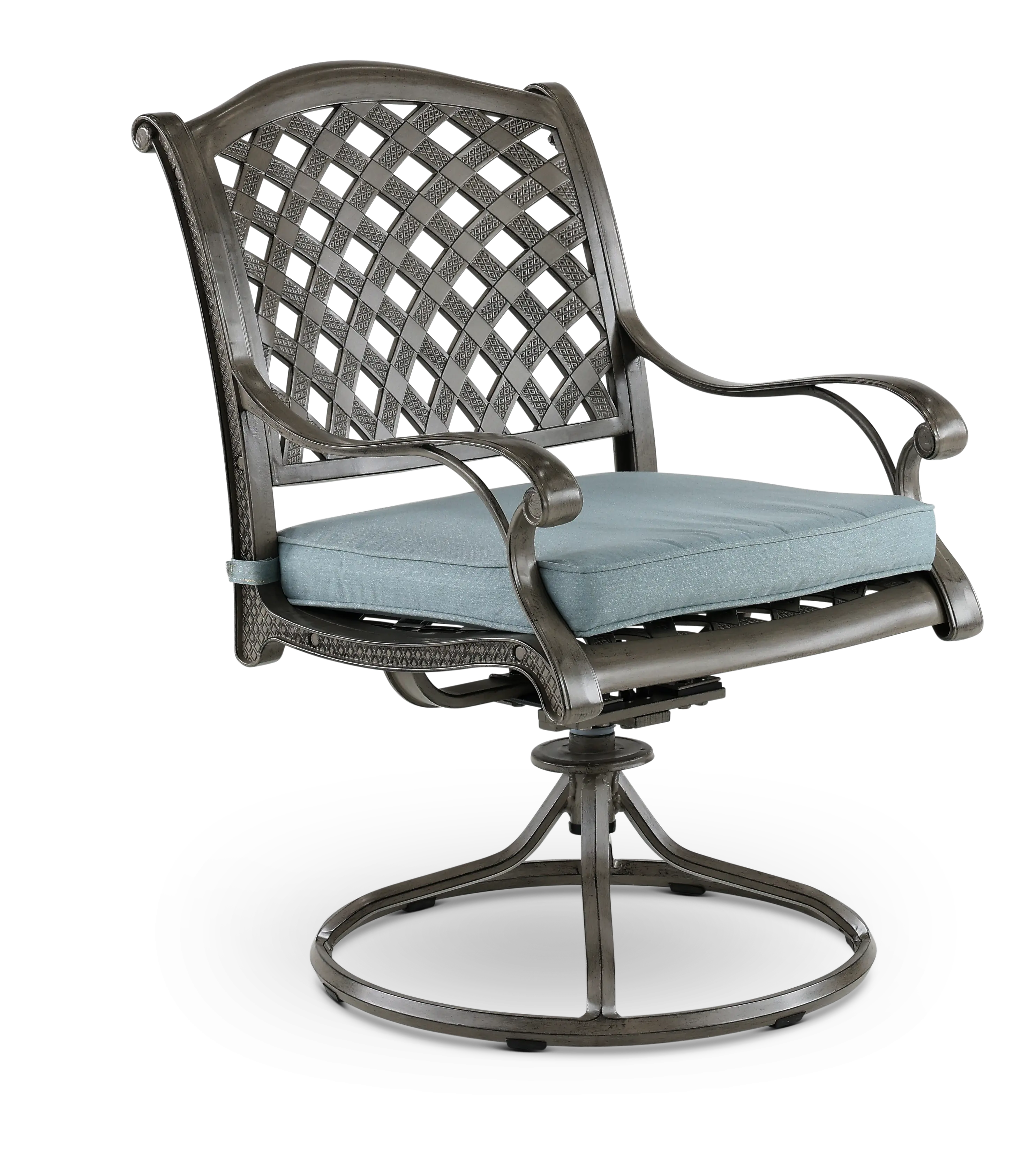 Macan Gray and Blue Swivel Rocking Patio Chair-1