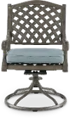 Macan Gray and Blue Swivel Rocking Patio Chair