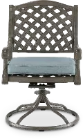 Macan Gray and Blue Swivel Rocking Patio Chair