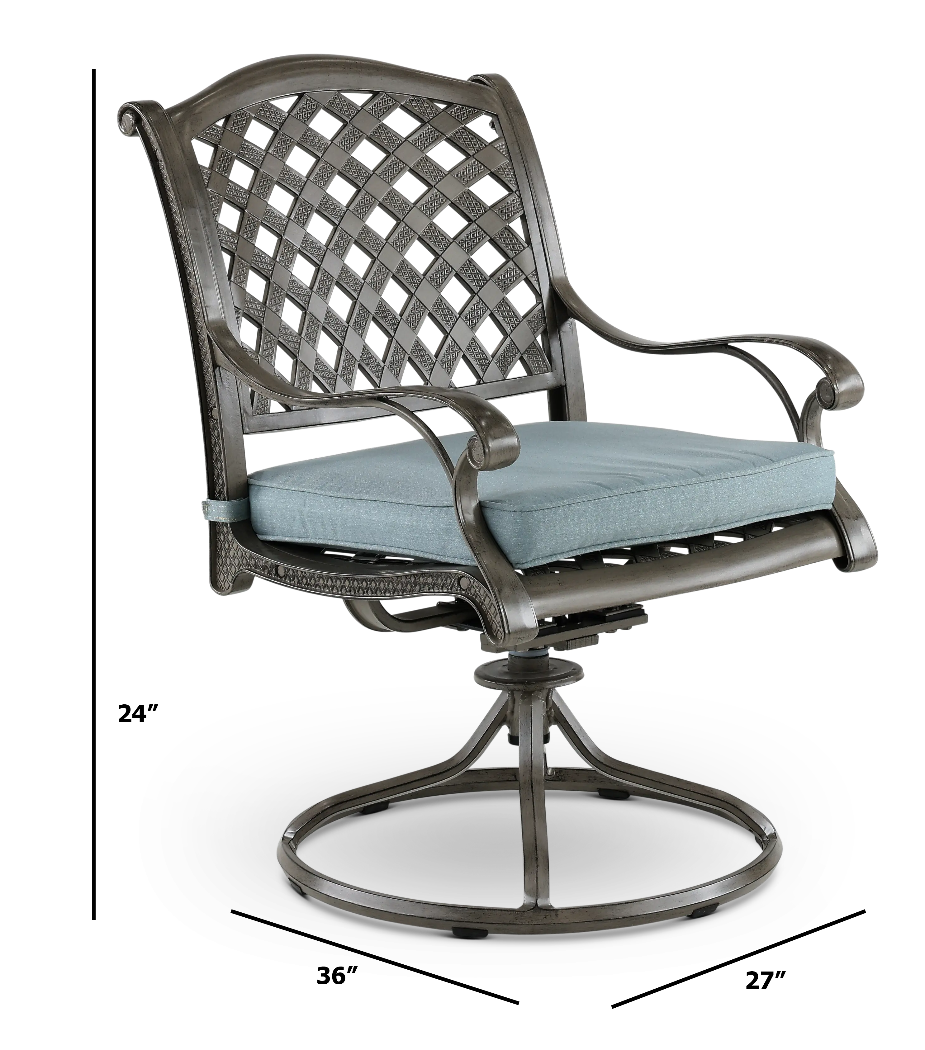 Macan Gray and Blue Swivel Rocking Patio Chair-3