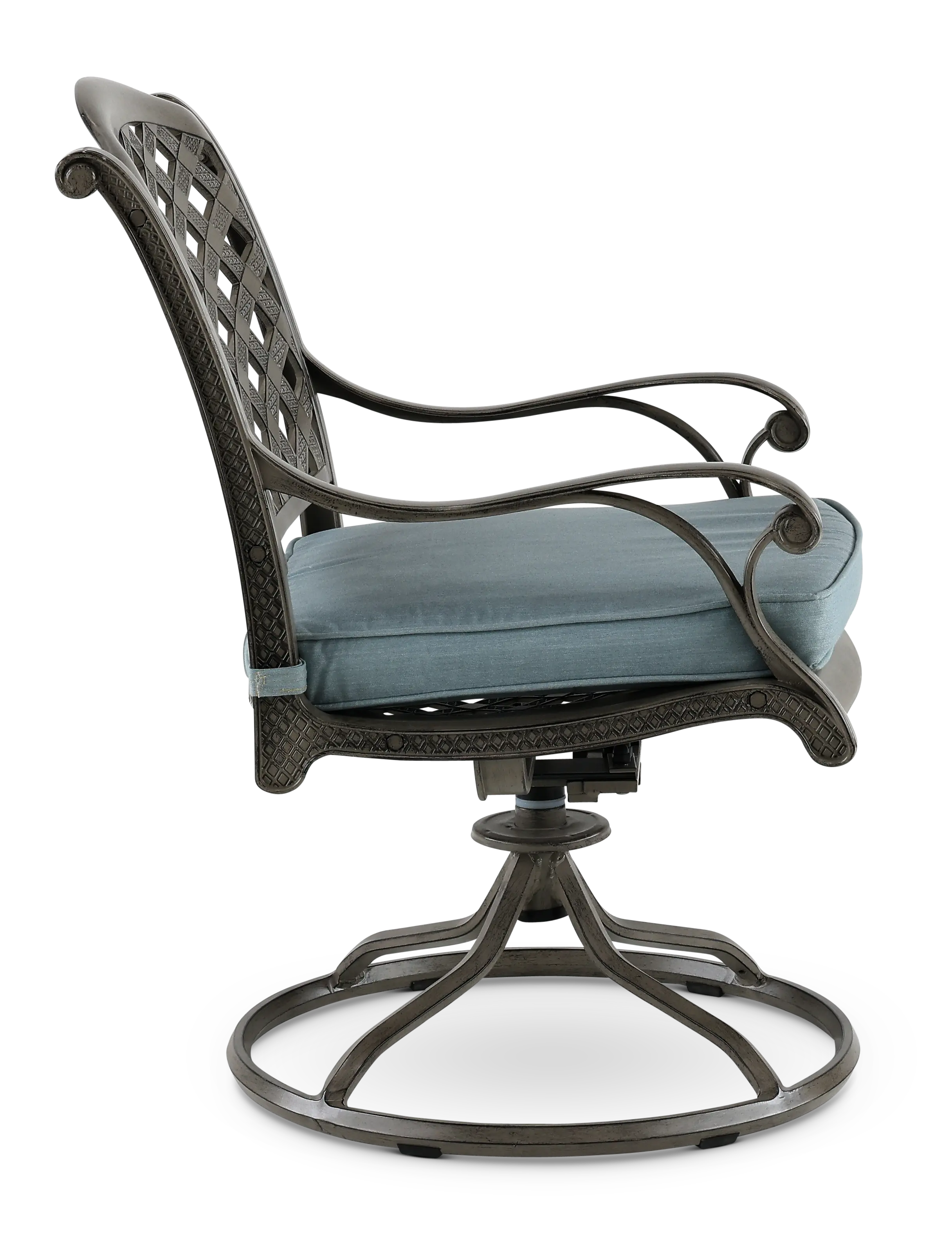 Macan Gray and Blue Swivel Rocking Patio Chair-4
