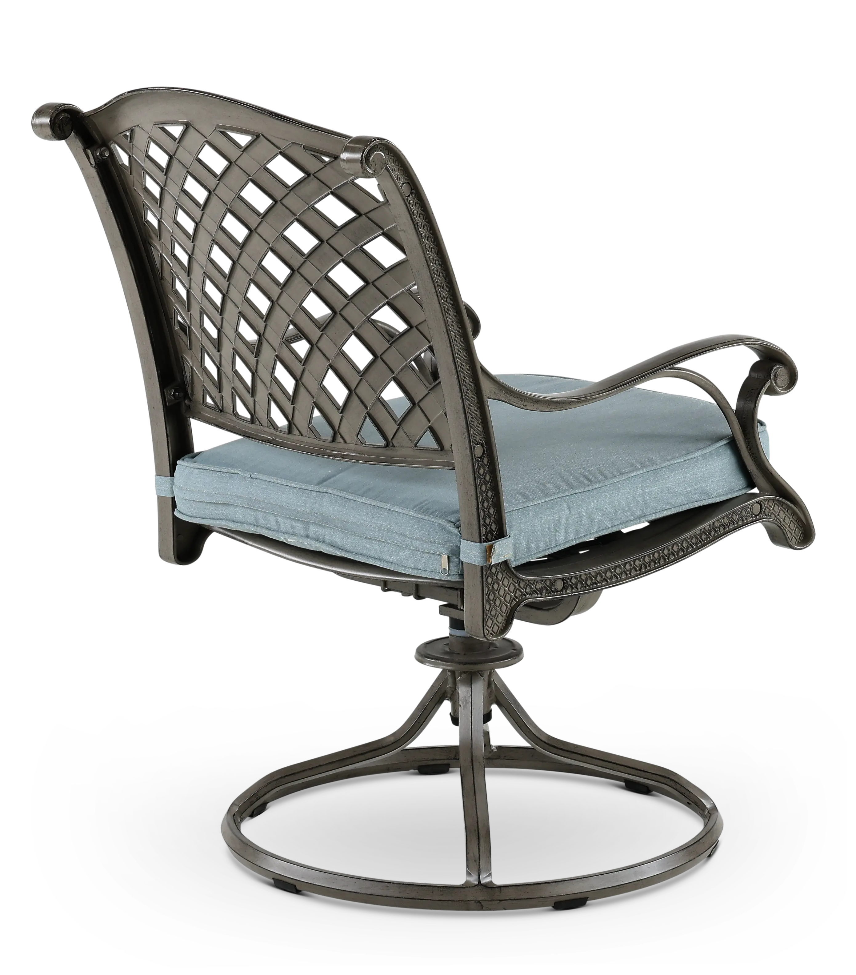 Macan Gray and Blue Swivel Rocking Patio Chair-5