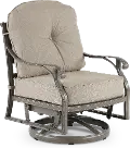 Macan Gray and Off-White High Back Patio Dining Swivel Rocker