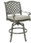 Macan Gray Swivel Counter Height Patio Stool
