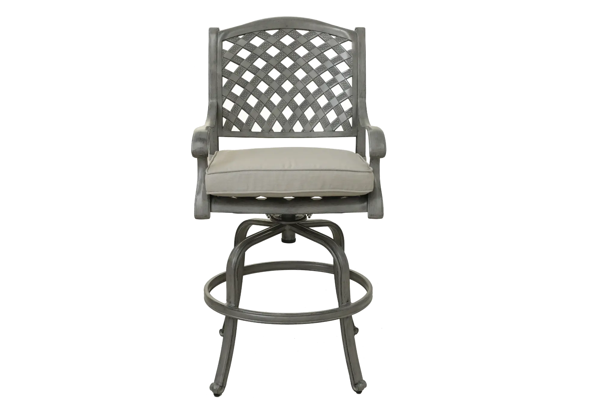 Macan Gray Swivel Counter Height Patio Stool-4