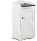 Drew White Wooden Trash Bin with Dark Lid