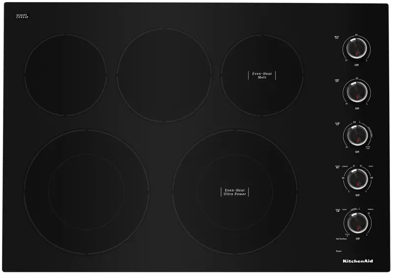 KitchenAid Smooth Electric Cooktop - 30 Inch, Black