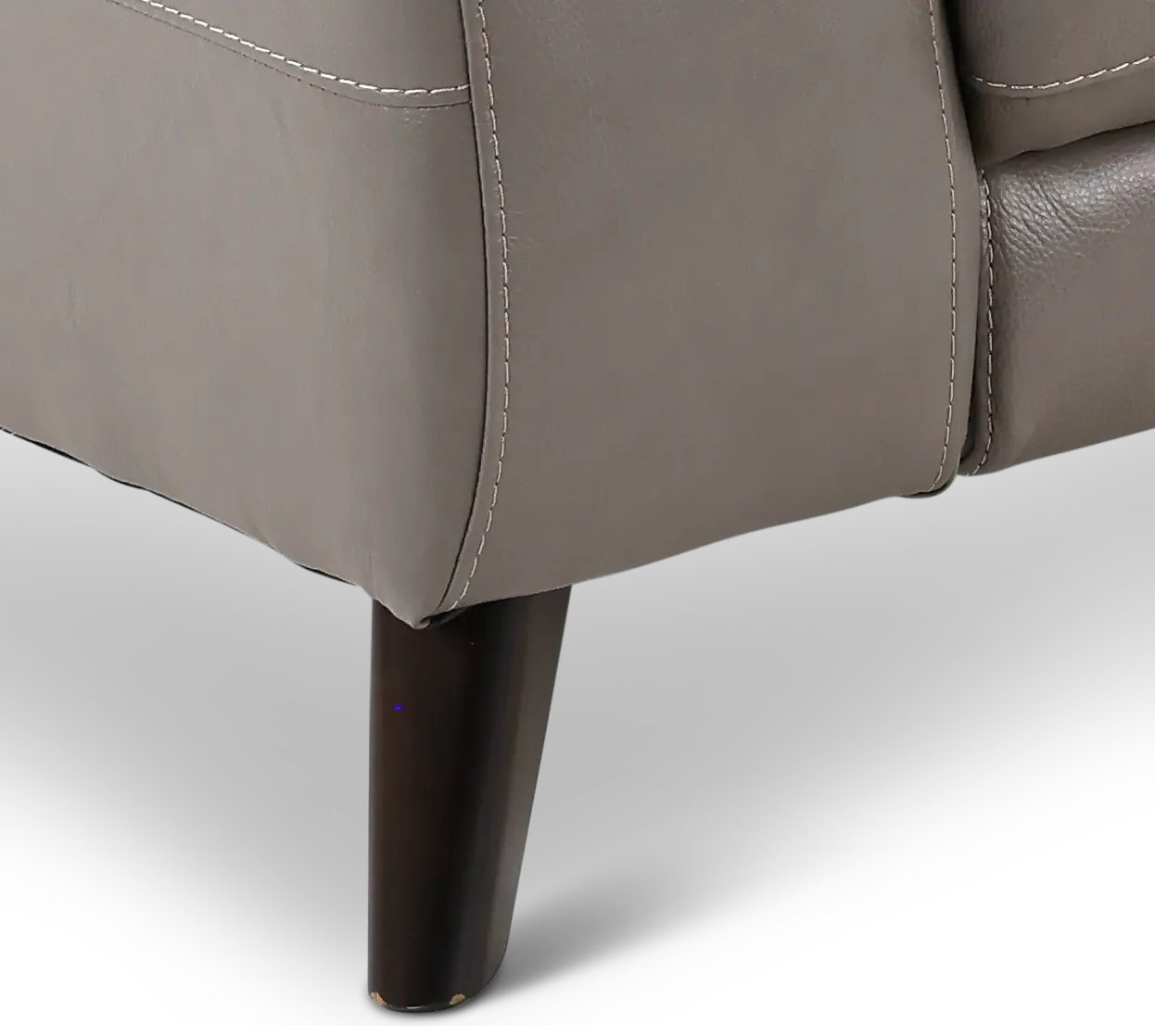 Venice Gray Leather-Match Dual Power Reclining Sofa-1