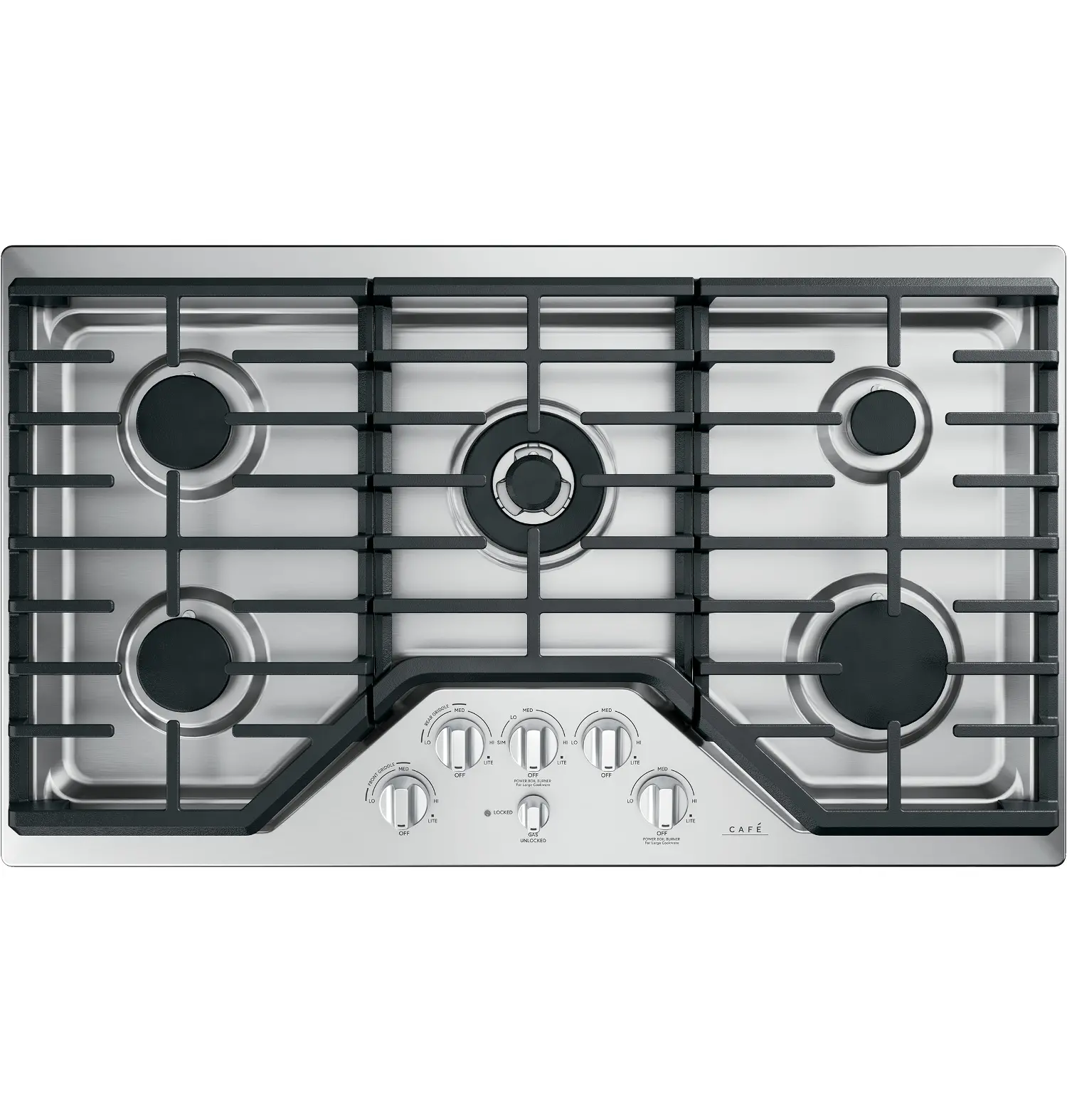 CGP95362MS1 Cafe 36 Inch Gas Cooktop - Stainless Steel-1