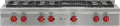 SRT486C-LP Wolf 48 Inch Sealed Burner LP Gas Rangetop with Six Burners and Infrared Charbroiler - Stainless Steel