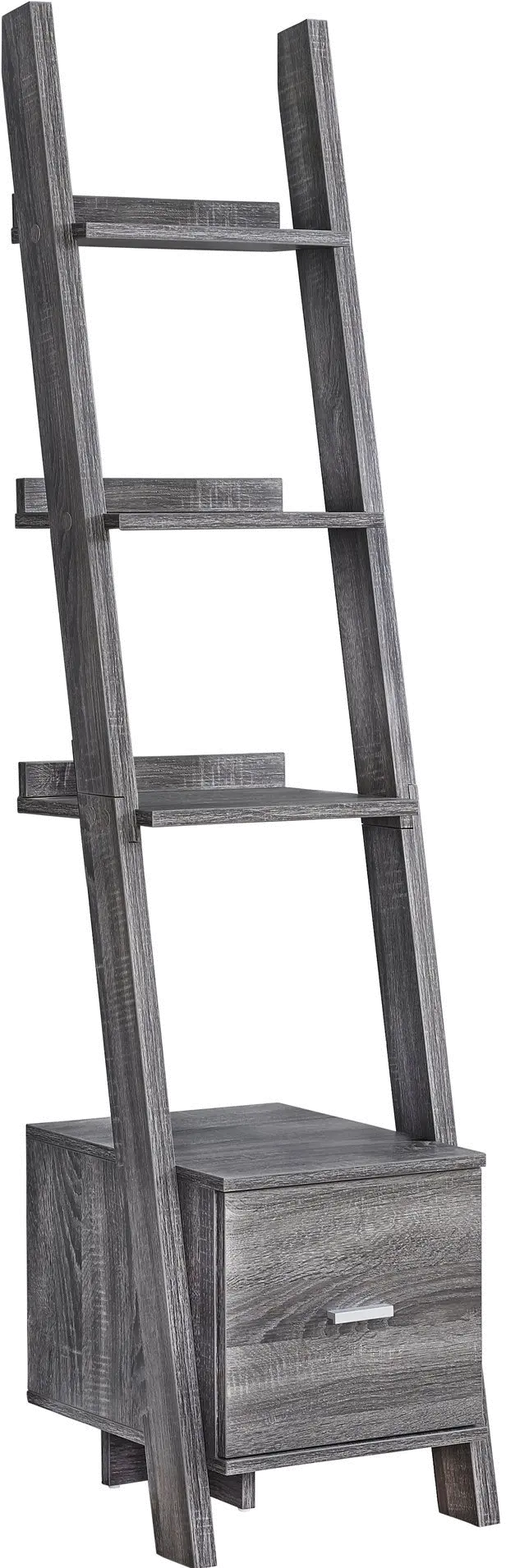 Gray 69 Inch Ladder Bookshelf-1