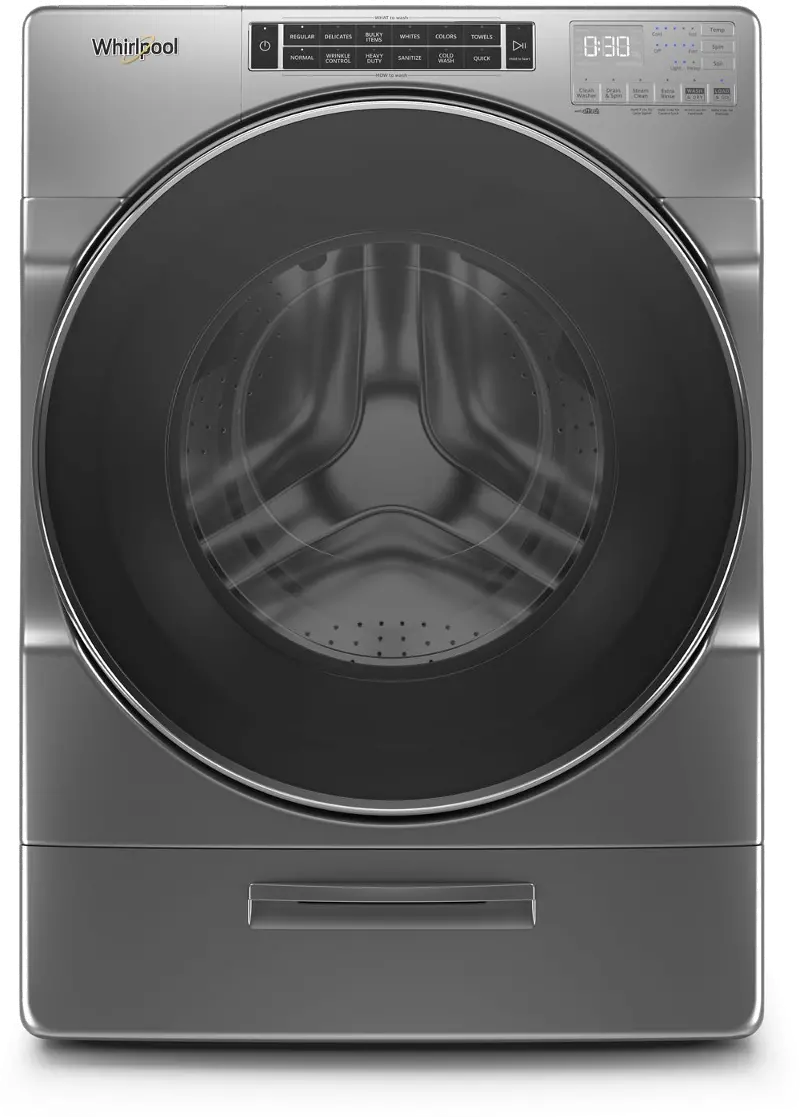Whirlpool Closet-Depth Front Load Washer with XL Dispenser - 4.3 cu. ft. Chrome