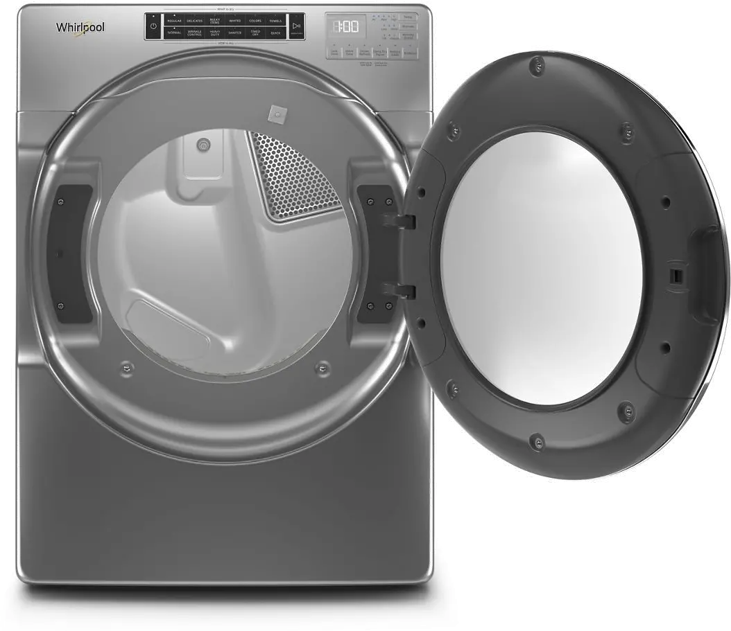 WED8620HC Whirlpool Electric Dryer with Steam Cycles - 7.4 cu. ft. Chrome-1