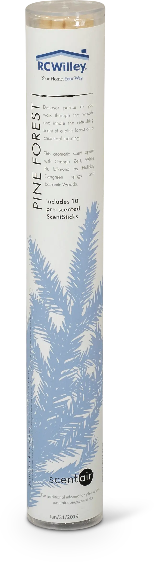 Pine Forest 10 Piece Pre-Scented Sticks with Vase-1
