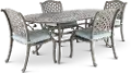 Macan Gray Metal 5 Piece Outdoor Dining Set