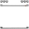 CXFCEHKPMSS Cafe  Electric Range Accessory Kit with 2 Handles and 6 Knobs in Brushed Stainless Steel