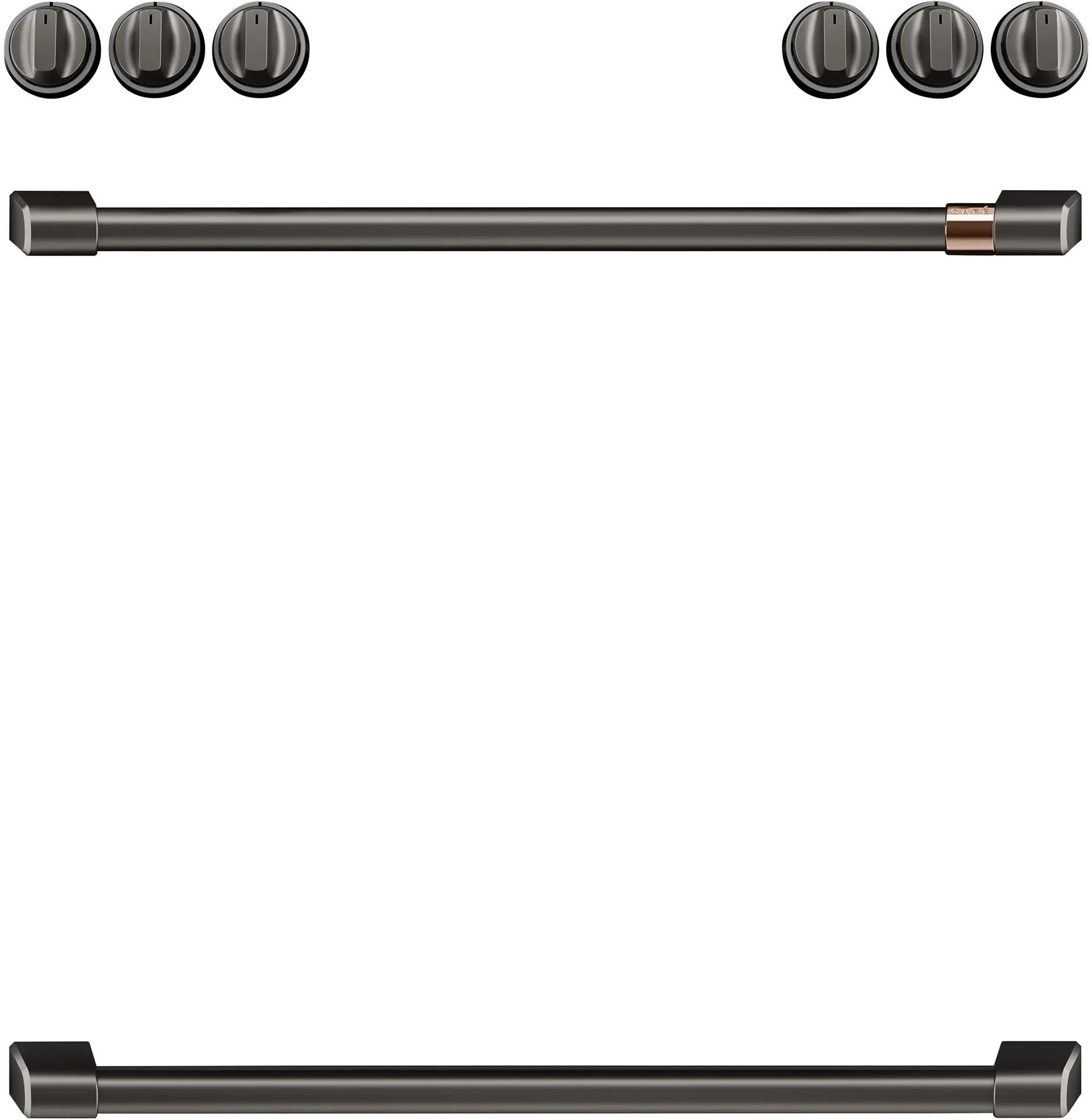 CXFCHHKPMBT Café Electric Range Handle (2) and Knob Kit (6) in Brushed Black-1