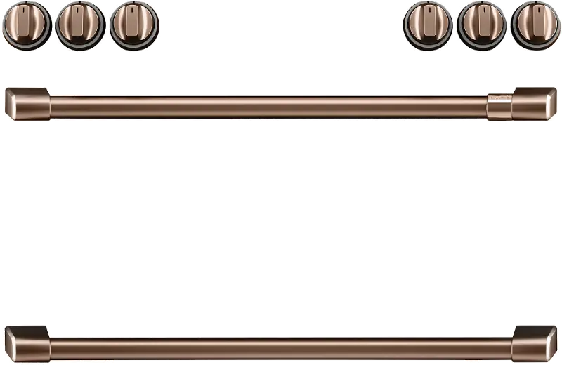 Café Electric Range Handle (2) and Knob Kit (6) in Brushed Copper