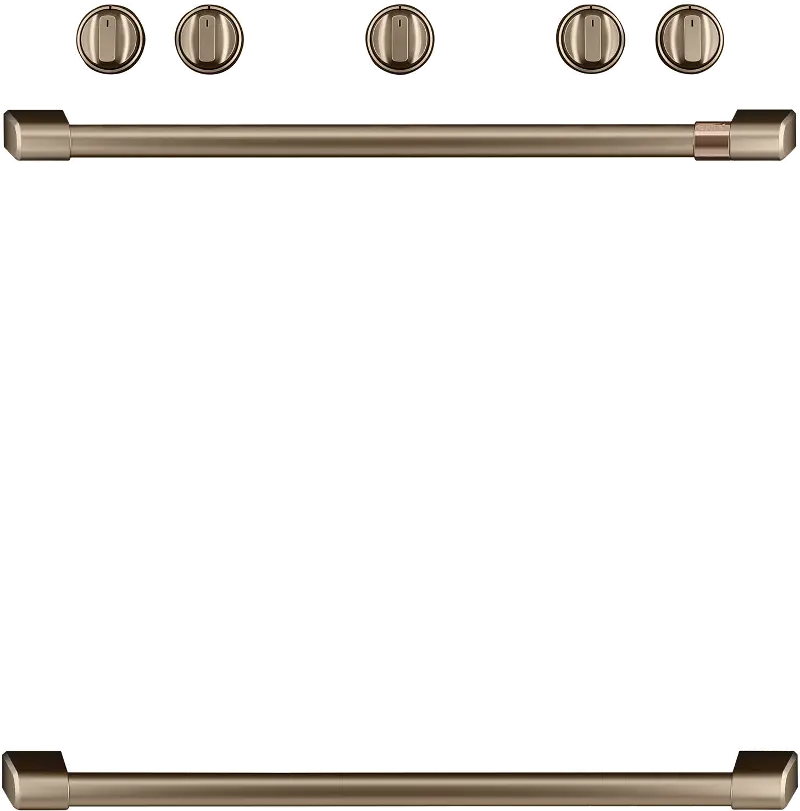 Café Gas Range 2 Handle and 6 Knob Kit in Brushed Bronze
