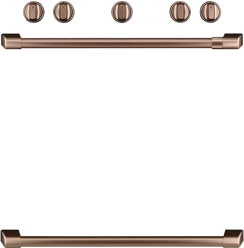 Café Gas Range 2 Handle and 6 Knob Kit in Brushed Copper